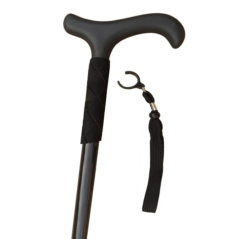 Ultralight Carbon Fiber Hiking Stick, Retractable Non-slip Walking Sticks for Elderly, Foldable Trekking Poles, 2 in 1 Crutches