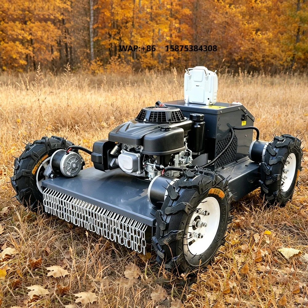 Multifunctional Wheeled Lawn Mower Cordless Remote Control Self Propelled Zero Mini Tracked Remote-controlled Lawnmower