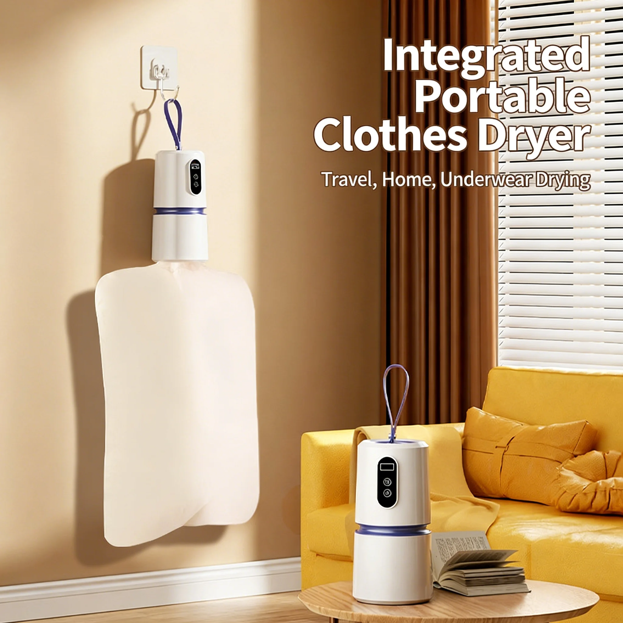 

Foldable Portable Clothes Dryers Pocket Size Mini Travel Quiet Heating Dryer Machine Household Drying Device for Underwear Socks