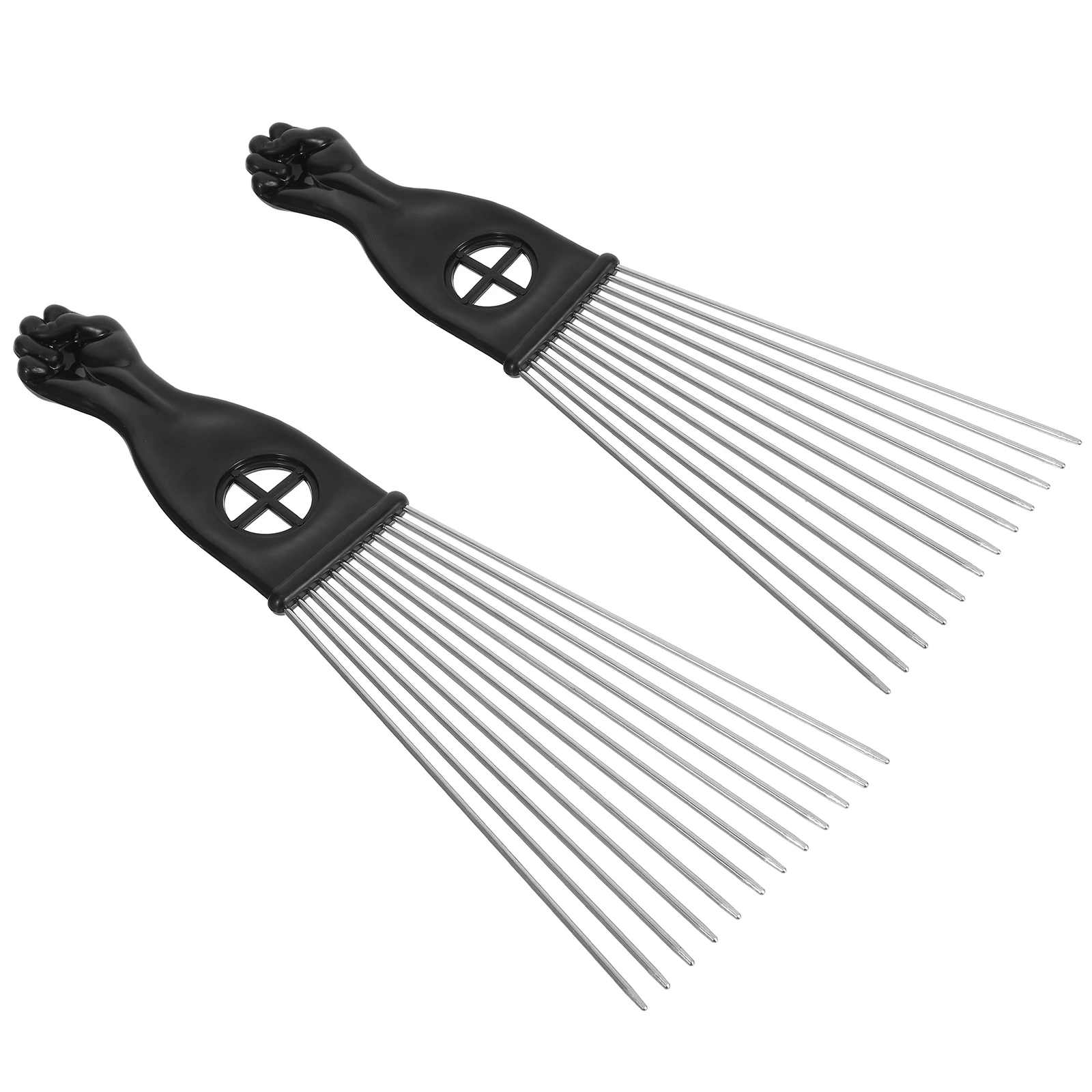 

2 Pcs Oil Comb Steel Needle Wide Rake Brush Slick Combs for Men Women Kids Detangling Scalp Massager Professional Stylist