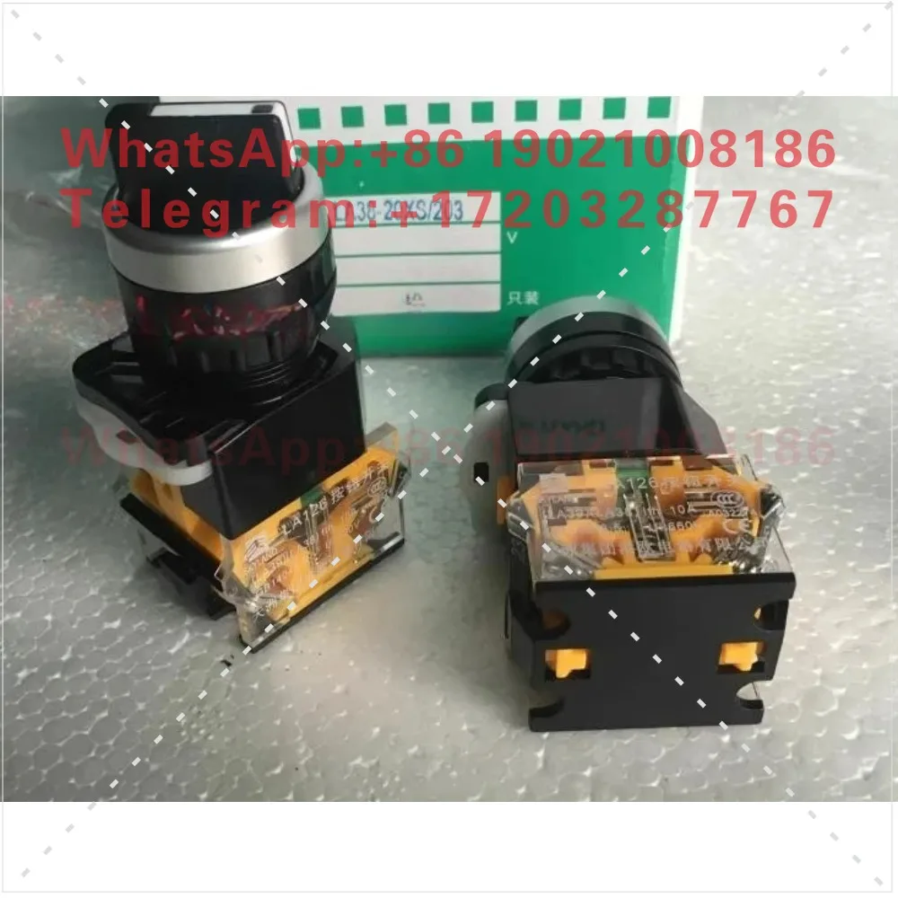 10PCS   LA126B rotary button switch LA38-20x31 three position knob with two normally open silver dots