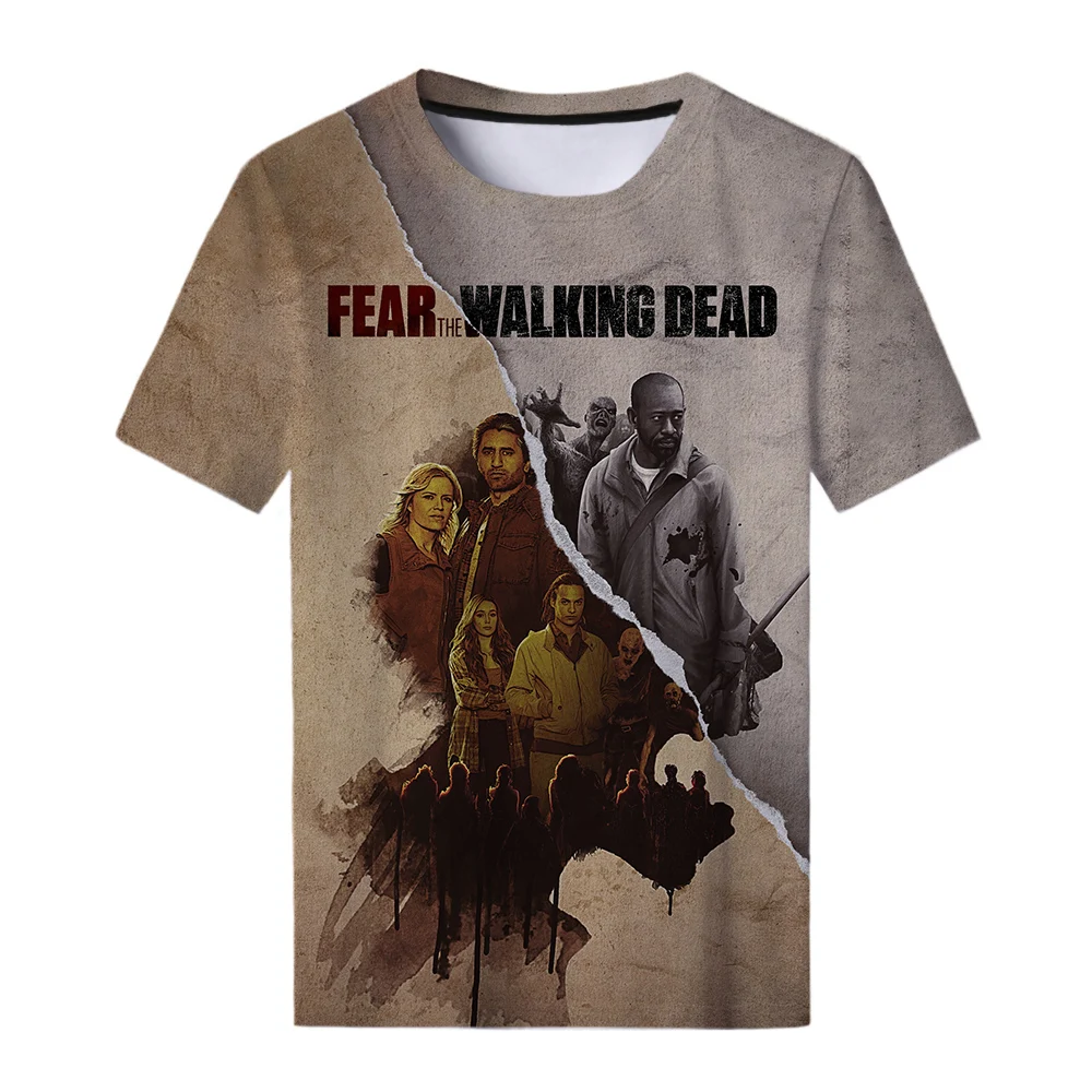 The Walking Dead T-Shirts Horror 3D Printed Streetwear Men Women Fashion Oversized Short Sleeve T Shirt Kids Tees Tops Clothing