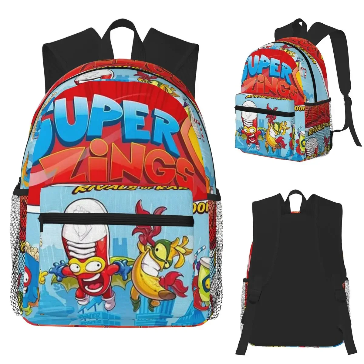 Funny Super Zings Student Backpack School Bag Hiking Travel Daypack for Boys Girls Fashion Bookbag Shoulder Bags
