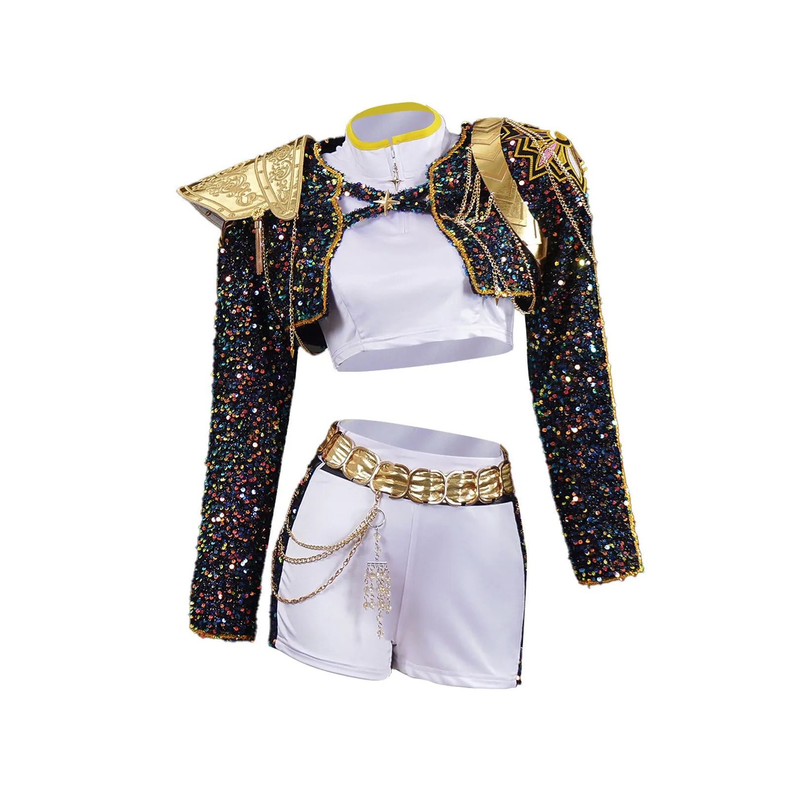 Preto dourado rumi zoey mira cosplay kpop caçadores de demônios cosplay traje feminino meninas terno festa de halloween role play outfit