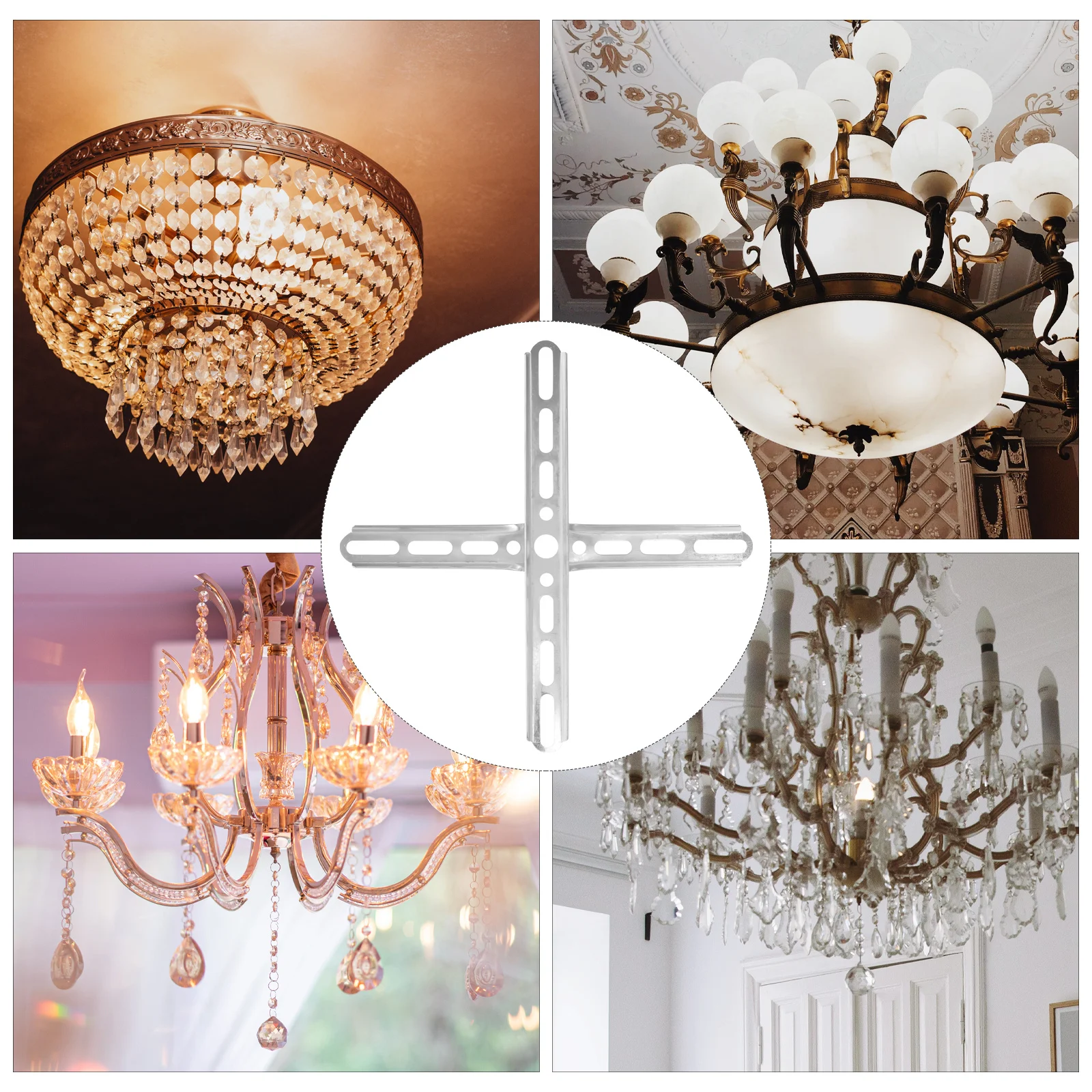 

2 set Cross Mounting Bracket For Ceiling Lights Chandelier Lamp Fixture Metal Light Fitting Canopy Crossbar Brackets