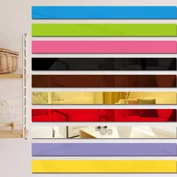 6 Colors Mirror Wall Sticker DIY Acrylic Flat Decorative Lines 3D Wall Ceiling Edge Strip Gold Living Room Background Decoration