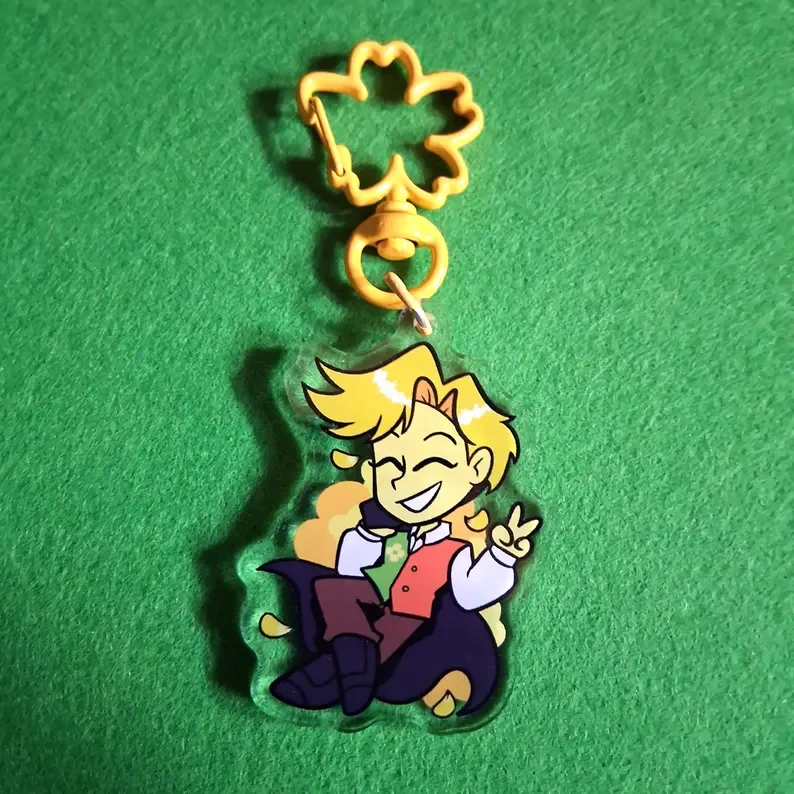 Flowery Inspired Deltarune Acrylic Keychain Charm 2 Inch Double Sided Bag Pendant