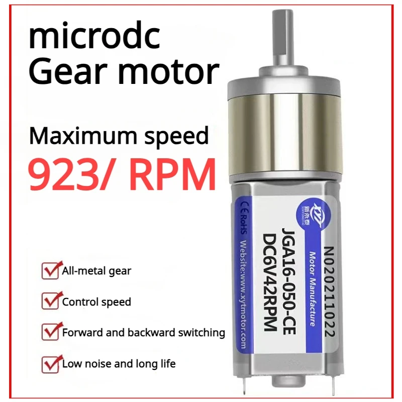 DC 6V 12V Gear Motor 12 - 923RPM CW CCW Speed Reduction Gearbox Motor JGA16-050 Electric Engine DIY Accessories Car Boat Model