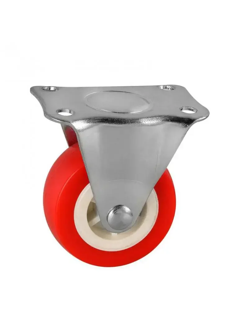 4 Pcs/Lot Casters 2 Inch Red Directional Wheel Light Pvc Plastic Fixed Height: 65mm Silent Furniture