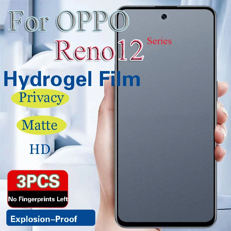 Reno12Pro Matte Hydrogel Film For OPPO Reno12 Pro Privacy Screen Protector Reno 12Pro Soft Anti Peeping HD Full Coverage Blue