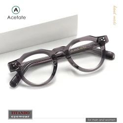Japanese Retro Fashion Crown Polygonal shape Acetate Glasses of Couple eyeglasses Frame design as SKYACE