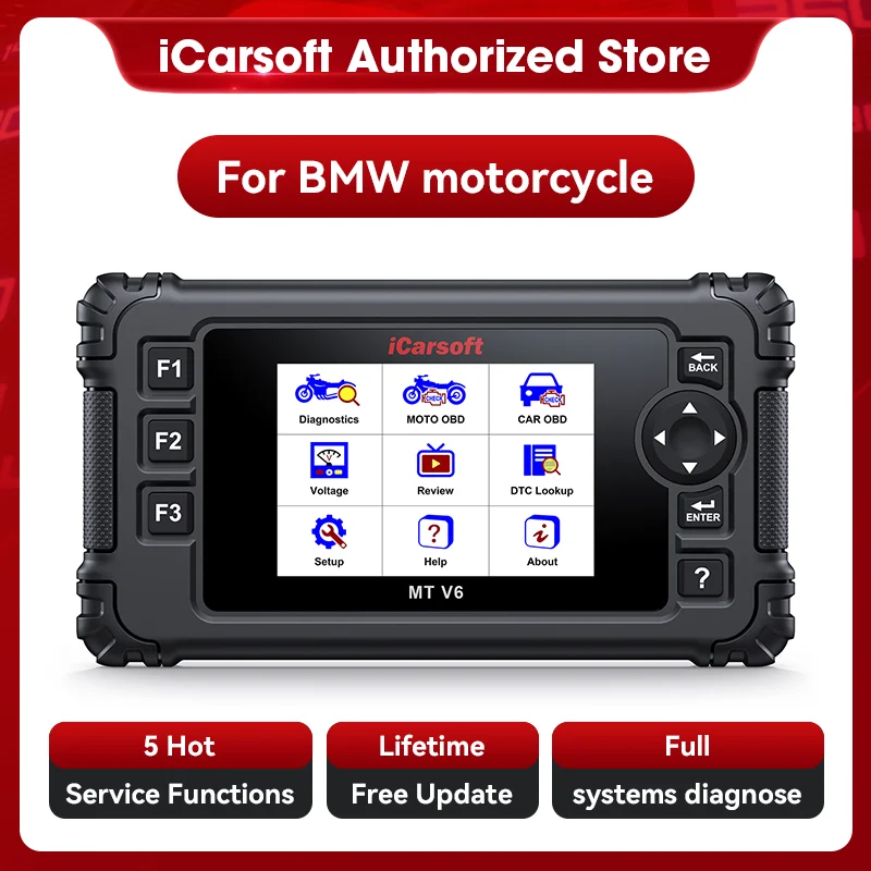 

Диагностический инструмент для мотоцикла iCarsoft MT V6 для полной системы BMW 115, тест на приводение/197, сканер OBD2 для мотоцикла + автомобиля