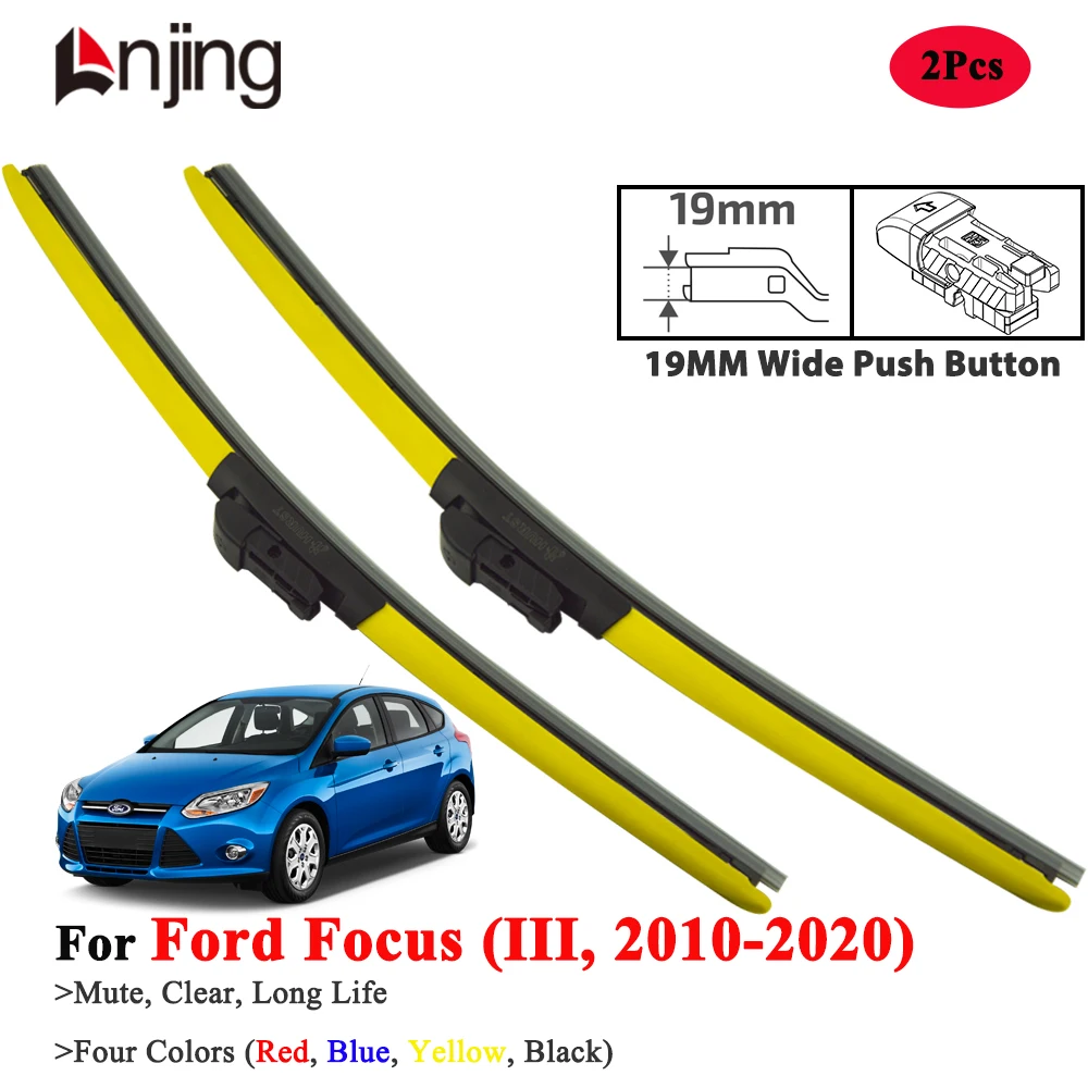 

LNJING Yellow Wiper Blades For Ford Focus MK3 2010-2020