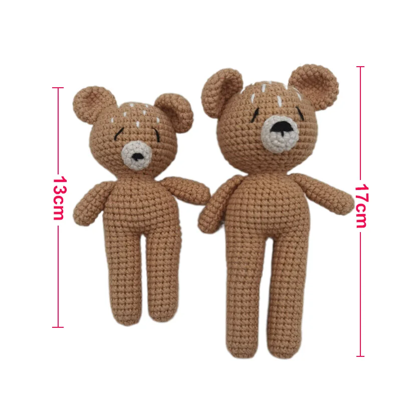Cartoon Knitted Baby Stuffed Bear Toy Cartoon Handmade Bunny Plush Toys Newborn Handhold Kid Early Sleeping Dolls Shower Gifts