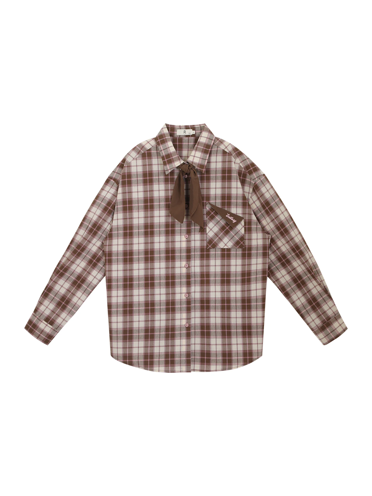

Red Personali Plaza Plaid irt Women's Loose Unique Super Beautiful Long Sve Coffee Color irt Cotton Spandex Blend