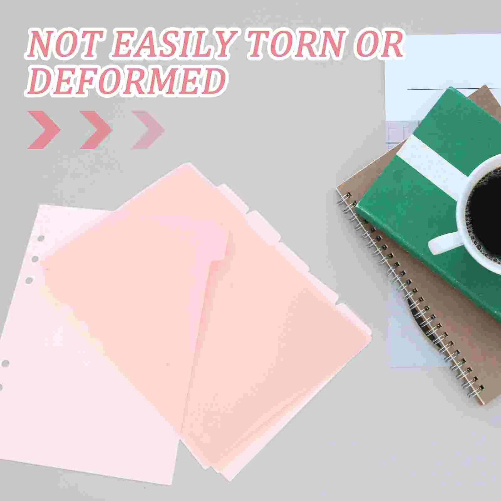 6 Pcs Folder Notebook Separated Pages Travel A5 Binder Revision Pp Tabs Dividers