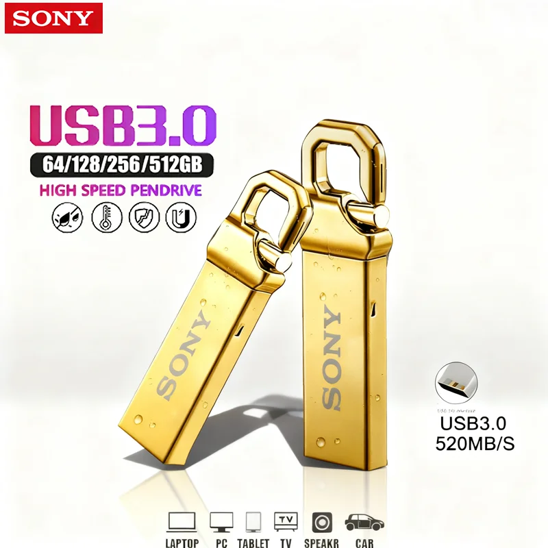 

Sony 2TB Metal USB Flash Drive Super High Speed USB 3.0 1TB/256GB Transfer Waterproof Portable Pen Drive for Cellphone And PC