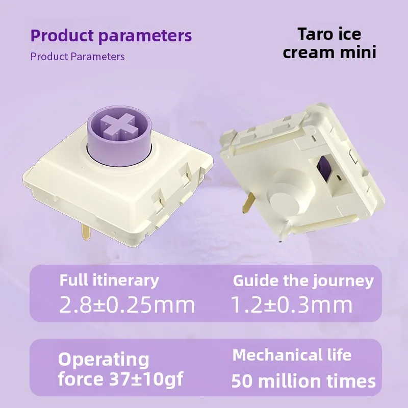 Kailh Taro Ice Cream Mini Switches - 37g Linear Low-Profile HotSwap for Mini/MX/Hitbox Keyboards, Compact & Quiet​