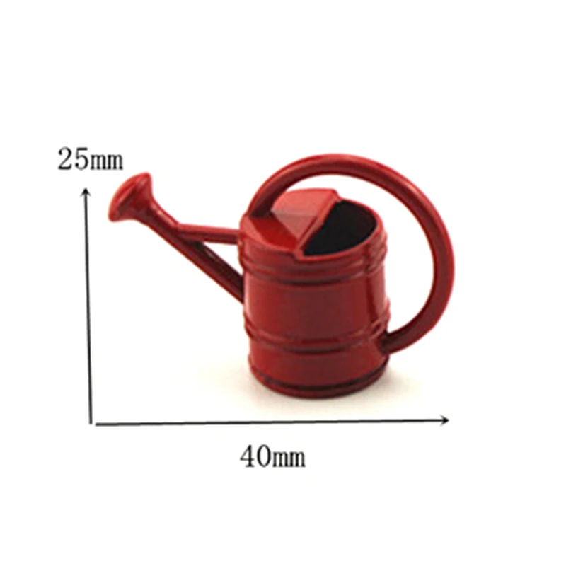 1Pc Tin Metal 1:12 Dollhouse Miniature Watering Can Handicrafts Model Dollhouse Decoration Garden Tools Accessories Toys