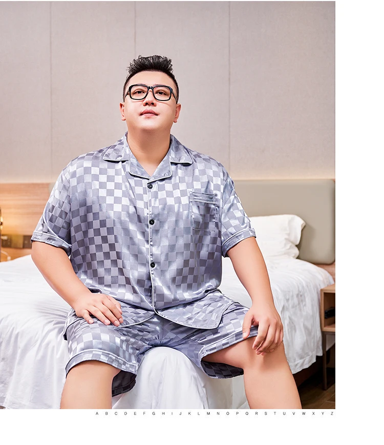 3XL-5XL Loose Man Home Clothes Round Neck Short Sleeve Man Two-piece Set Simple Printing Pajamas Set for Man Summer New