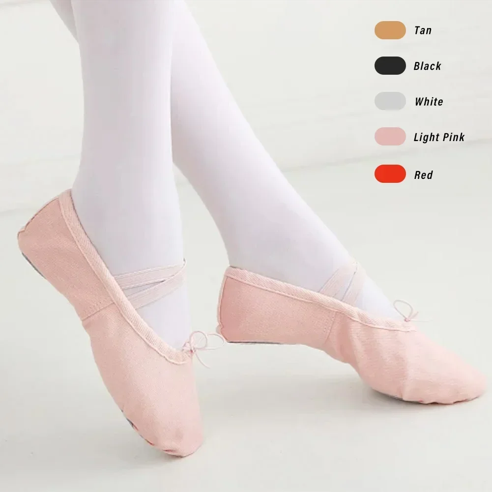 1 Paar Meisjes Balletschoenen Canvas Zachte Zool Ballerina Balletdans Slippers Kinderen Beoefenaar Ballerina Schoenen Vrouw Dansschoenen