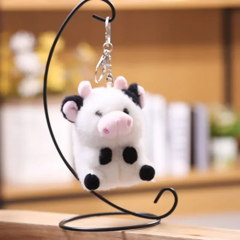 10cm Cute Cartoon Calf Cow Stuffed Plush Doll Stuffed Cow Animals Toys Keychain Pendant Animals Toys For Kids Baby Children Gift