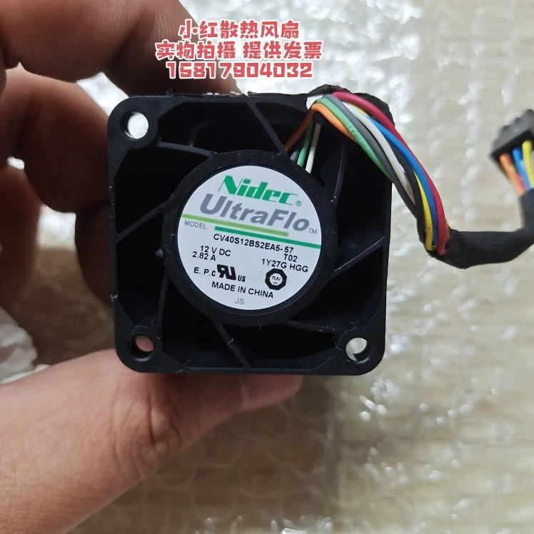 

Nidec CV40S12BS2EA5-57 DC 12V 2.82A 40x40x56mm Server Cooling Fan