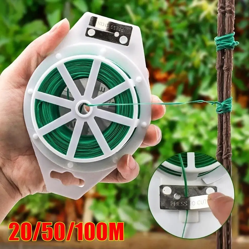 

1Pcs Iron Wire Cable Ties Plant Bundle Iron Wire Strapping Self-cutting 20/30/50/100M Garden Twist Ties Reusable Multifunctional