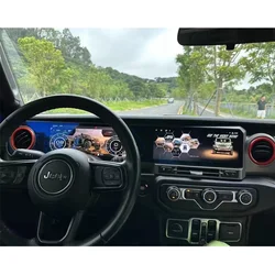 12.3 Inch Dual Screen For Jeep Wrangler JL Rubicon Gladiator 2018 2022 Multimedia Android Car Radio Digital Cluster Dashboard