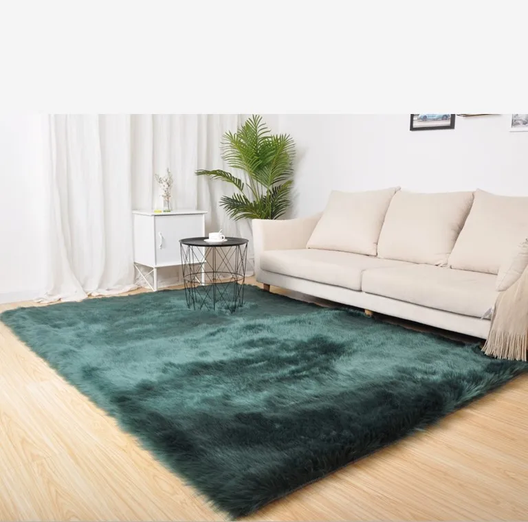 

Luxury fluffy soft long hair thick shaggy sheepskin fabric faux fur carpet