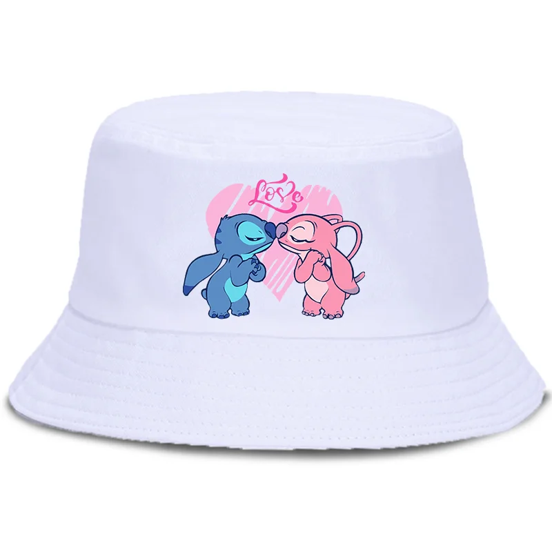 Lilo Stitch Parent-child Bucket Hat Summer Panama Bucket Cap Women Men Hip Hop Harajuku Fisherman Hat