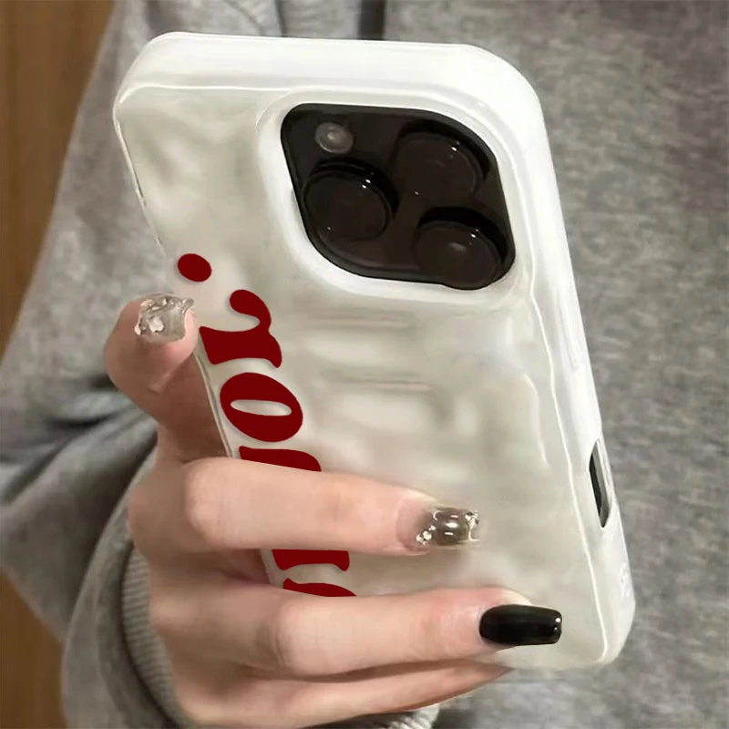 Amor Spanish Aesthetics Handyhülle für iPhone 17 16 15 11 14 13 12 Pro Max Plus 17Air Falten-Wellen-Design Weiche Silikon-TPU-Schutzhülle – Detail 7