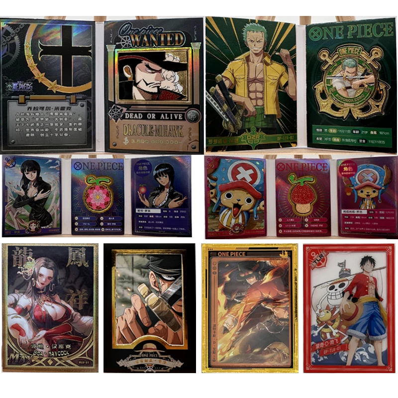 

Anime One Piece Monkey D Luffy Boa Hancock Roronoa Zoro Sanji Chopper Collector Cards Christmas Birthday Gifts Children's Toys