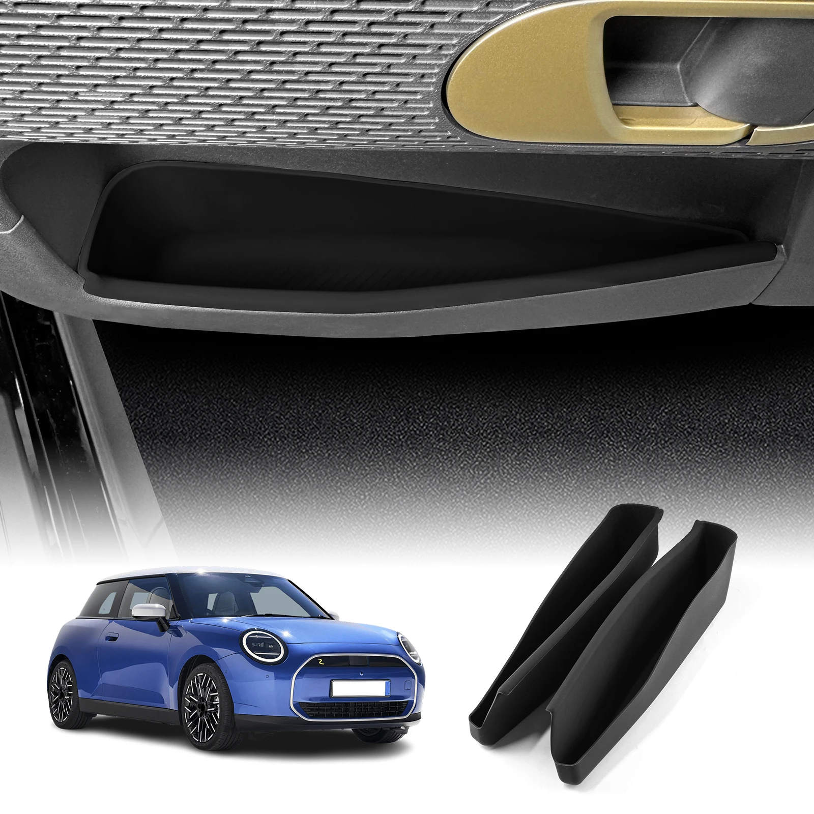 

For MINI Cooper E SE J01 EV Electric 2024 2025 2026 Car Door Side Storage Box Door Handle Organizer Stowing Tidying Silicone