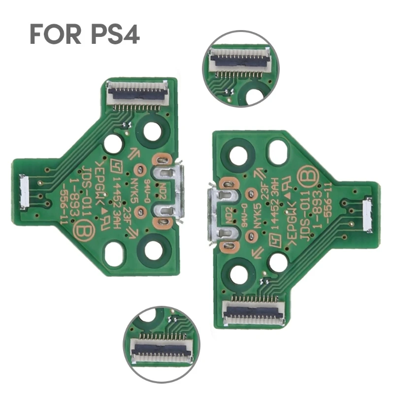 R91A Упаковка из 10 USB-портов для зарядки, печатная плата JDS-011 для игрового контроллера, пластиковая зеленая печатная плата,
