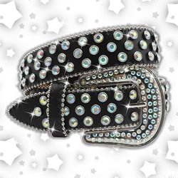 Women's Jeans Pu Belt Artificial Diamond Belt Head Buckle Rhinestone Belt Y2K Belt Shiny Rivet Design  Punk Rock Men's Belt