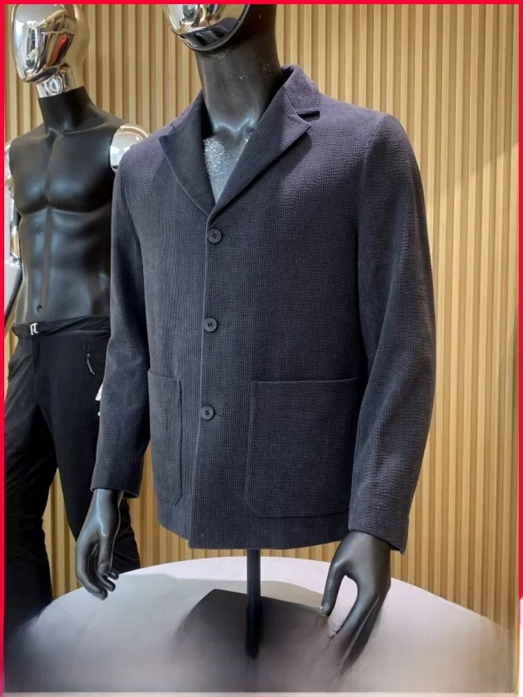 

Loose Fit Corduroy Casual Men's Suit Vintage Sle Versatile Faionable Autumn Winter Outerwear Stand Tailoring No Ironin...