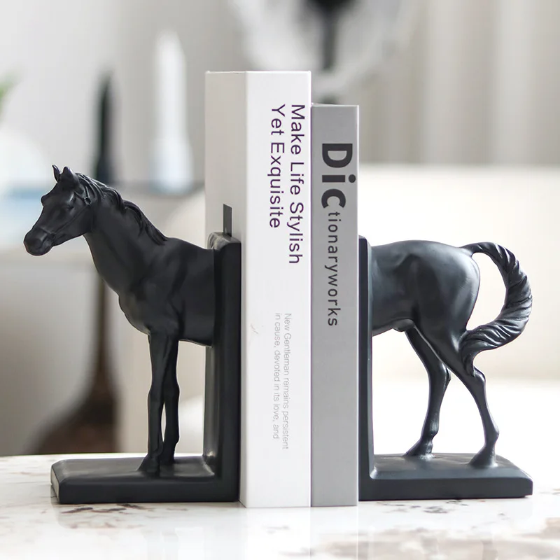 

Resin Horse Bookend Statue Home Decor Nordic Modern Animal Figurines For Interior Creative Bookshelf Living Room Decoration