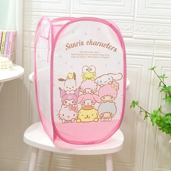 Складная корзина для грязного белья Sanrio Hellokitty, сетчатая корзина для одежды, корзина для стирки, корзина для хранения мусора, корзина для хранения игрушек.