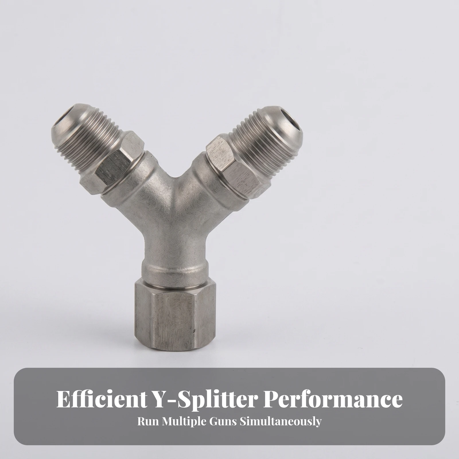 Y-Shaped Connector Stainless Steel Three-Way Connector Pressure Washer Adapter Angled Branch Plumbing Hardware Metal Body