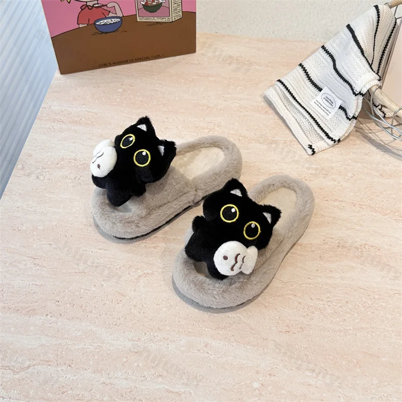 الأطفال لطيف أفخم النعال القطنية شتاء جديد خفيفة الوزن الراحة الفتيات كلمة واحدة النعال الدافئة داخلي عدم الانزلاق الفتيان أحذية المنزل