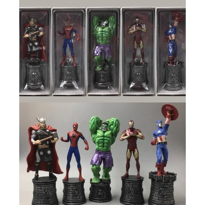 

5pcs/set 15cm Avengers Iron Man Captain America Chess Ornament Creative Spider Man Model Desktop Decoration Birthday Gift