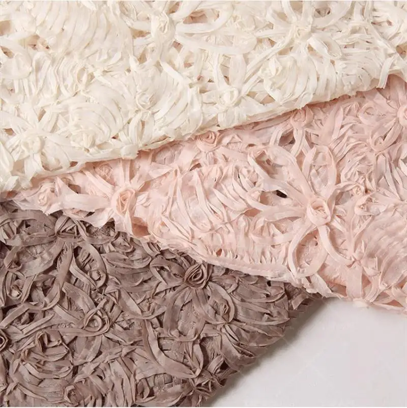 

Matte Layered Hollow Out Embroidered Fabric Unique Designer Fabrics