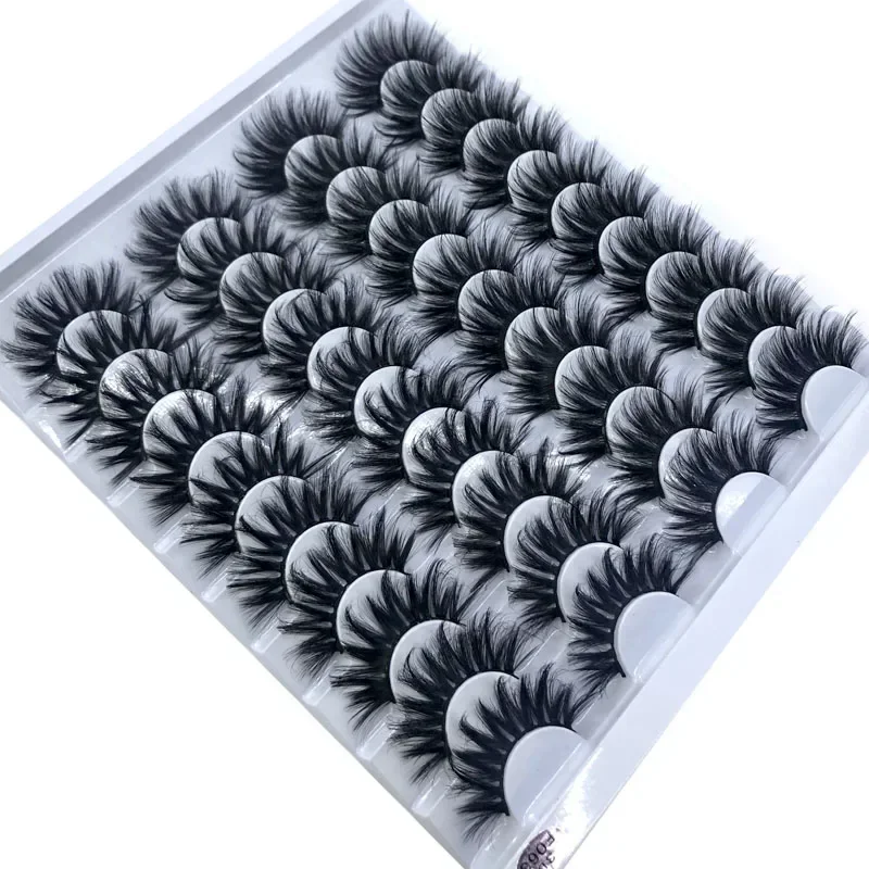 HBZGTLAD 20 pairs 3D Mink Lashes Natural False Eyelashes Dramatic Volume Fake Lashes Makeup Eyelash Extension Silk Eyelashes