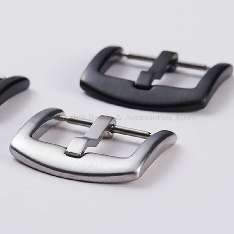 16 مللي متر 18 مللي متر 20 مللي متر 22 مللي متر 24 مللي متر الفولاذ المقاوم للصدأ مشبك ساعة ل الجلود شريط مطاطي نحى المشبك الفضة الأسود دبوس مشبك اكسسوارات