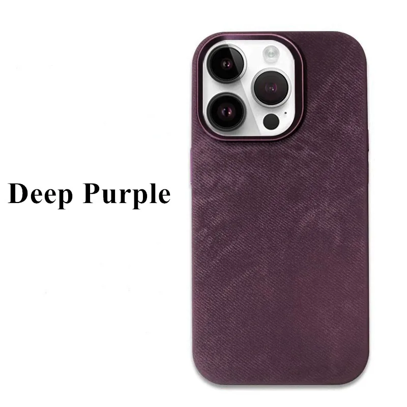 고급 초미세 벨벳 원단 케이스 아이폰 17 12 13 14 15 16 프로 맥스 강력한 자석 흡착 메탈 렌즈 링 커버