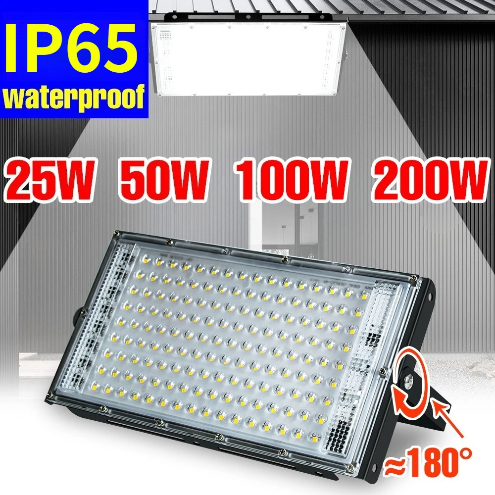 

200W LED Floodlight Reflector Spotlight 220V Outdoor Waterproof Ceiling Lamp Balcony Corridor Wall Light SMD2835 Cold/Warm White
