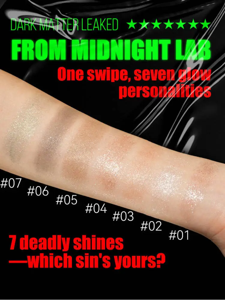 อายแชโดว์เจลลี่เนื้อวิ้งประกาย MLSMILE สำหรับผู้หญิง 7 สี ชิมเมอร์วิ้งวับ 3 มิติ ไฮไลท์เตอร์แบบแท่งสำหรับฮาโลวีน รุ่นใหม่ปี 2025