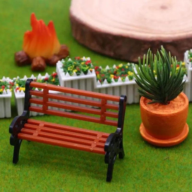 Miniature Bench Chair Figurines PVC Crafts Mini Garden: Decor Micro Landscape DIY Doll House