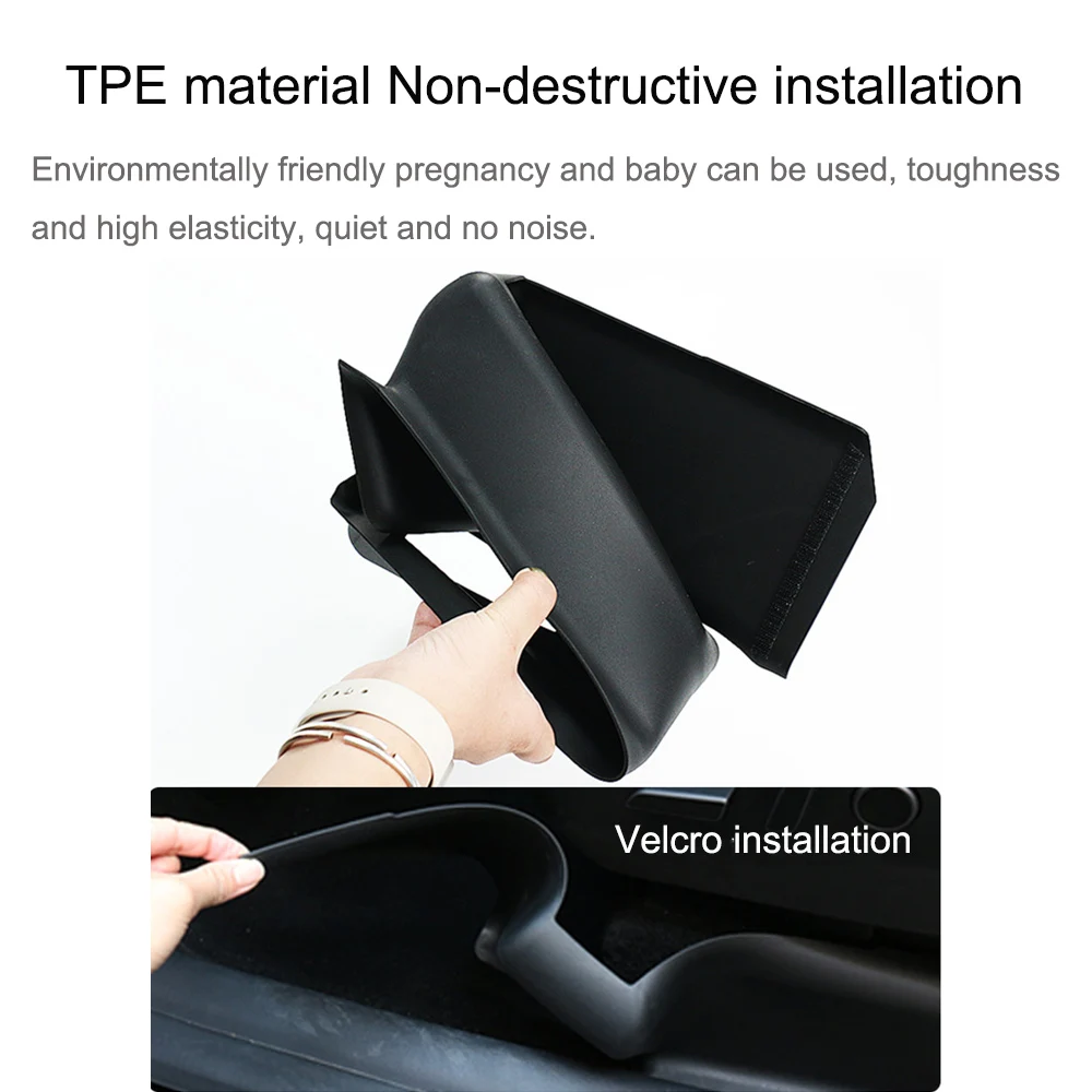 For Tesla Model Y 2021-2023 Under Seat Carpet Protector Seat Slider Full Cover Bottom Anti-kick Pad Dirtyproof TPE Guard Trims